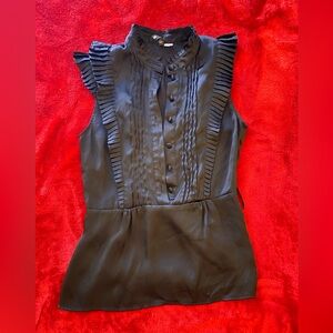 H&M Black Ruffled Blouse